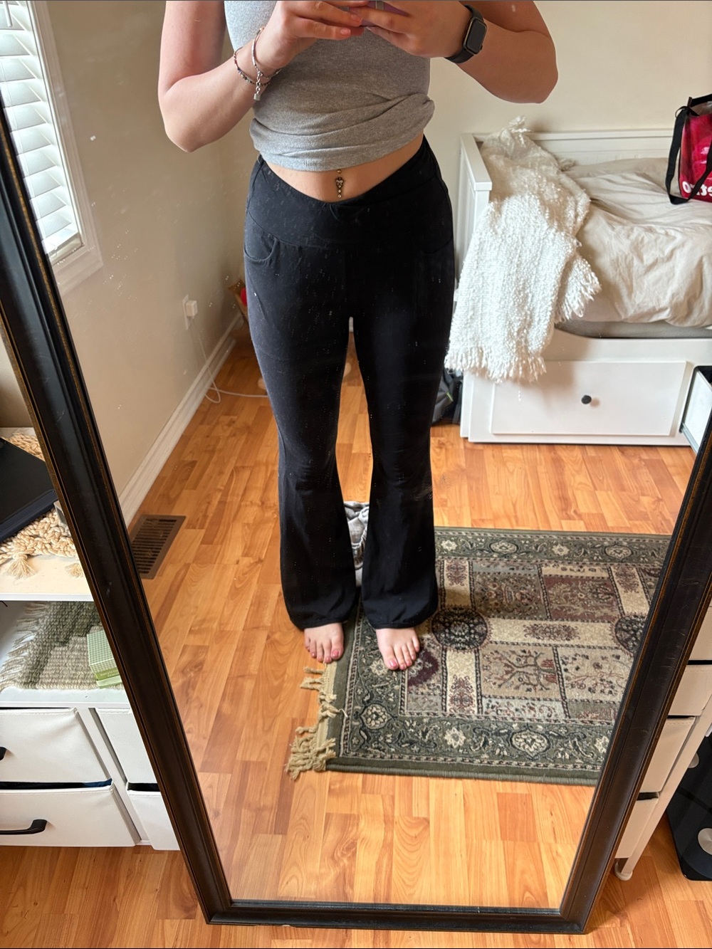 Black Flared Lounge Pants